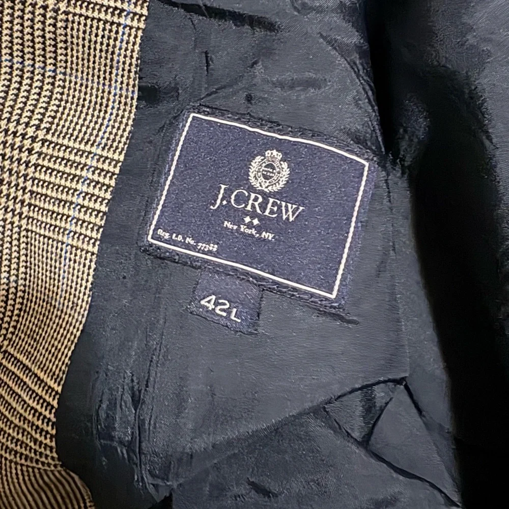 J CREW Thompson Brown Plaid Blazer Sport Coat Size 42 L